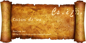 Csics Éva névjegykártya